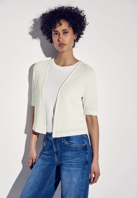 Strick-Look Jacke off white
