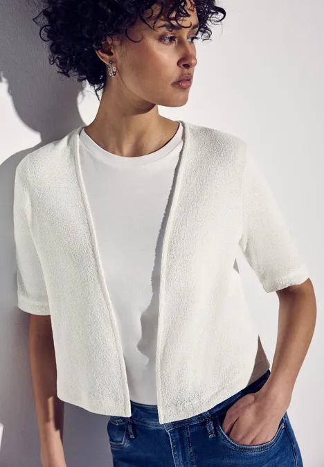 Strick-Look Jacke off white