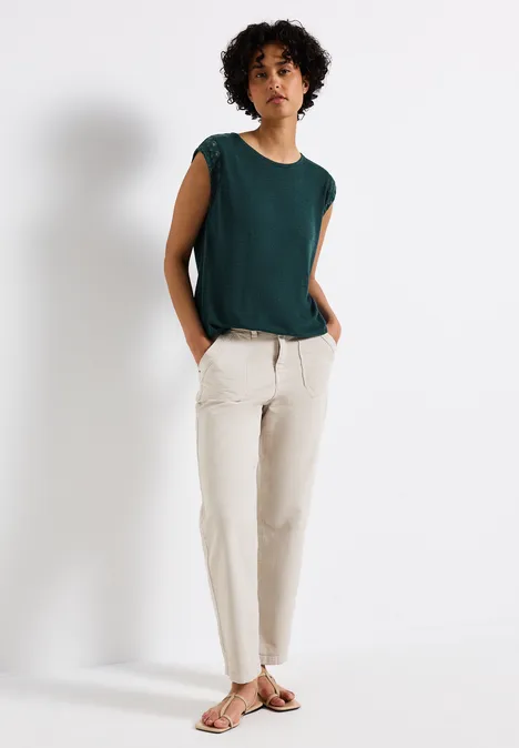 Shirt mit Stickdetails dark garden green
