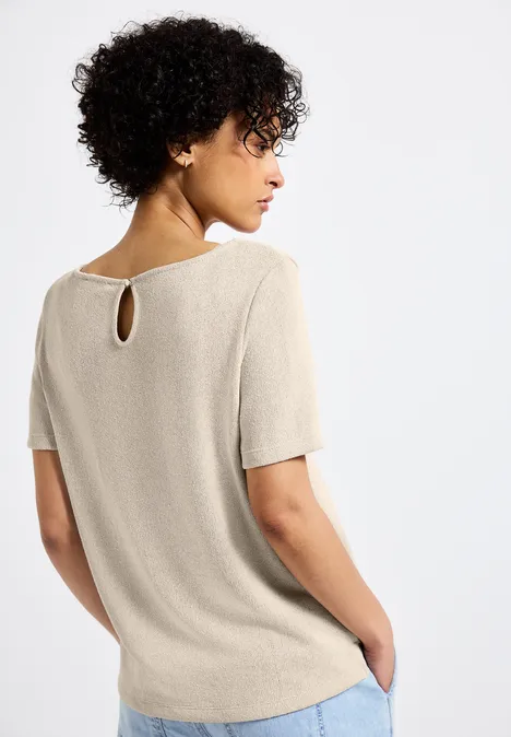 Strick-Look T-Shirt moonstone sand