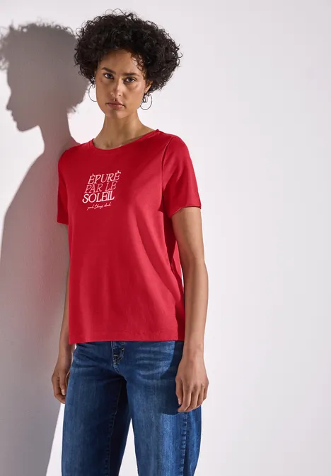 T-Shirt mit Wording glory red