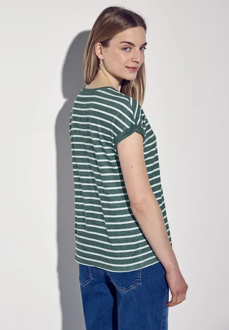 Gestreiftes T-Shirt garden green