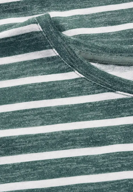 Gestreiftes T-Shirt garden green