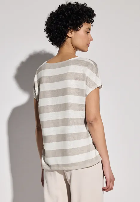 Gestreiftes T-Shirt dark moonstone sand