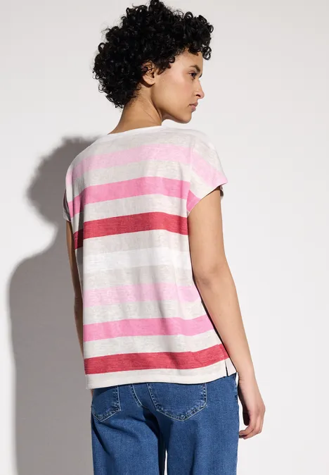 Gestreiftes T-Shirt glory red