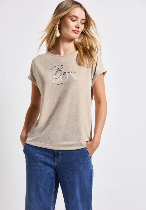 T-Shirt mit Wording moonstone sand