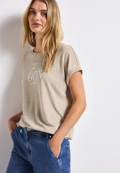 T-Shirt mit Wording moonstone sand