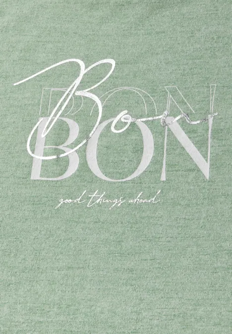T-Shirt mit Wording soft jade green