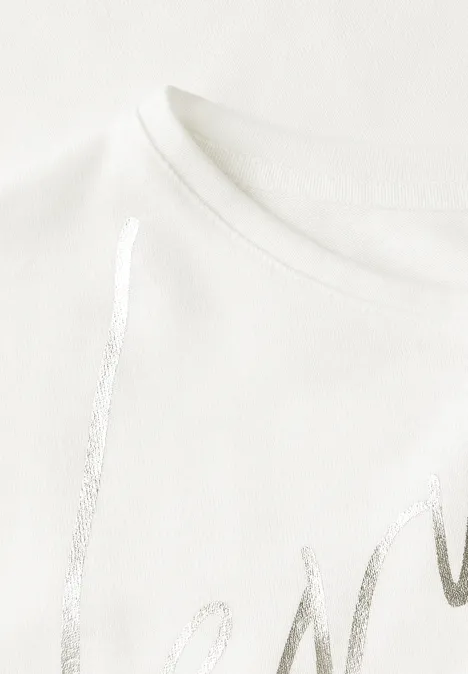 T-Shirt mit Folien Wording off white