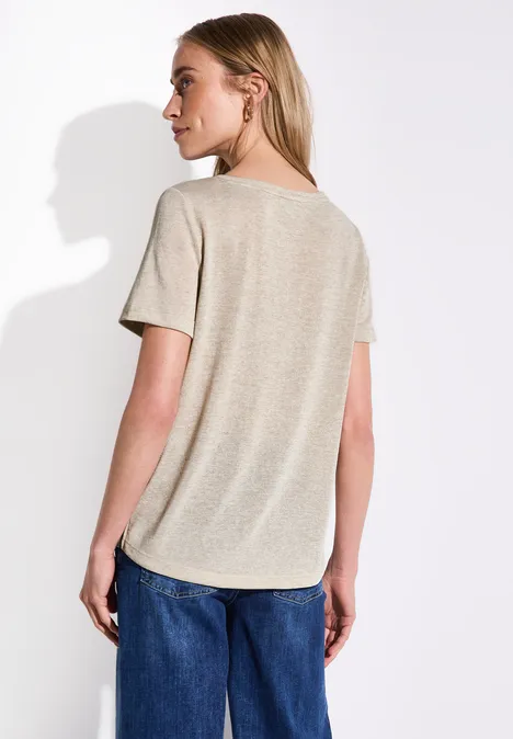 T-Shirt mit Folien-Print moonstone sand