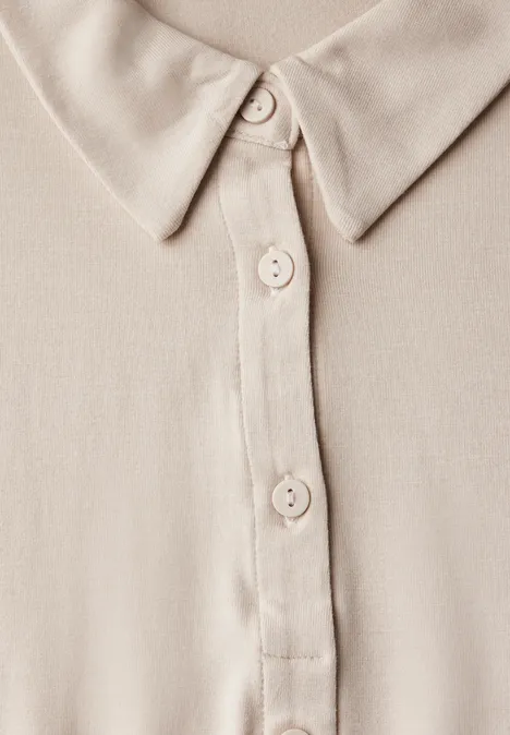 Jersey-Shirt im Blusen-Look smooth sand beige