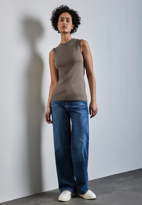Top mit Turtleneck muddy brown