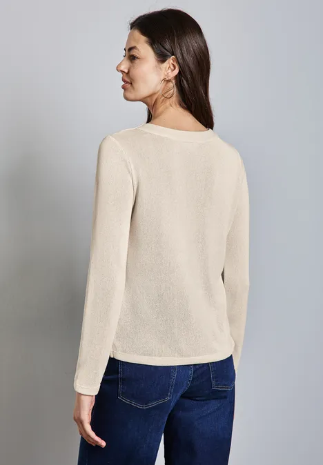 Strick-Look Shirt smooth sand beige