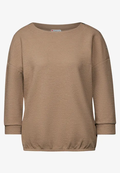 Strukturshirt mit Knöpfen honey sand