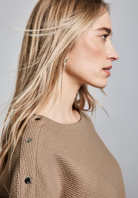 Strukturshirt mit Knöpfen honey sand