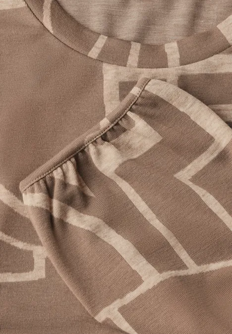 Kuscheliges Shirt mit Print sheer beige