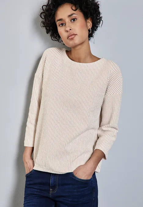 Gestreiftes Shirt honey sand