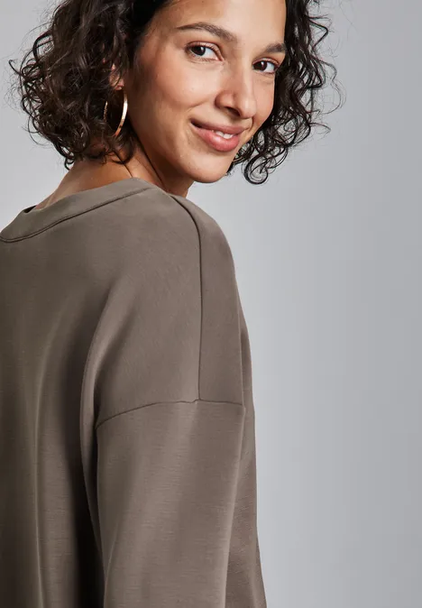 Silk-Look Shirt muddy brown
