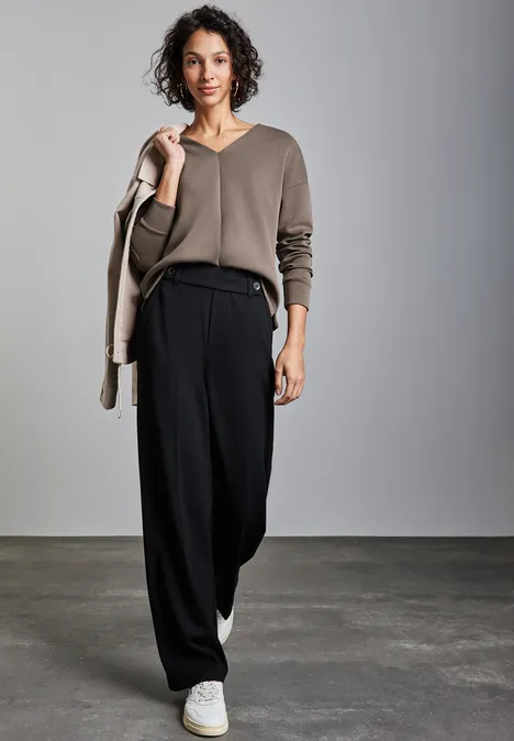 Silk-Look Shirt muddy brown