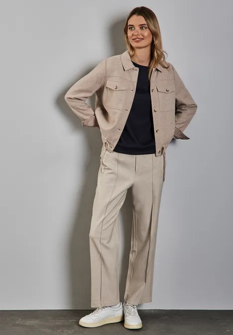 Shirt mit Streifen-Bündchen deep tint blue