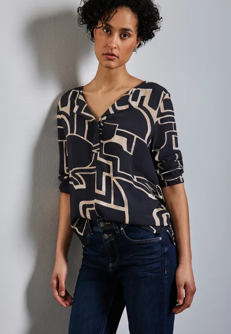 Bedrucktes Shirt deep tint blue