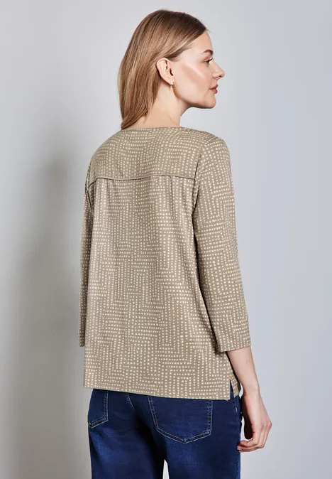 Gemustertes Shirt safari beige