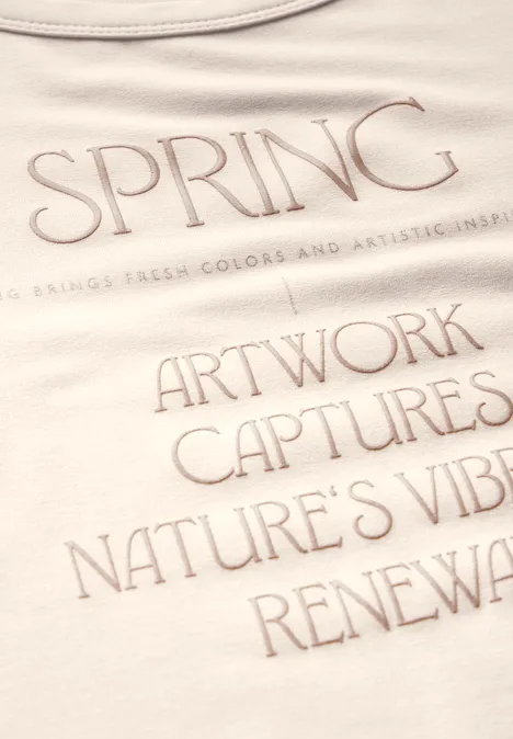 Shirt mit glänzendem Wording lucid white