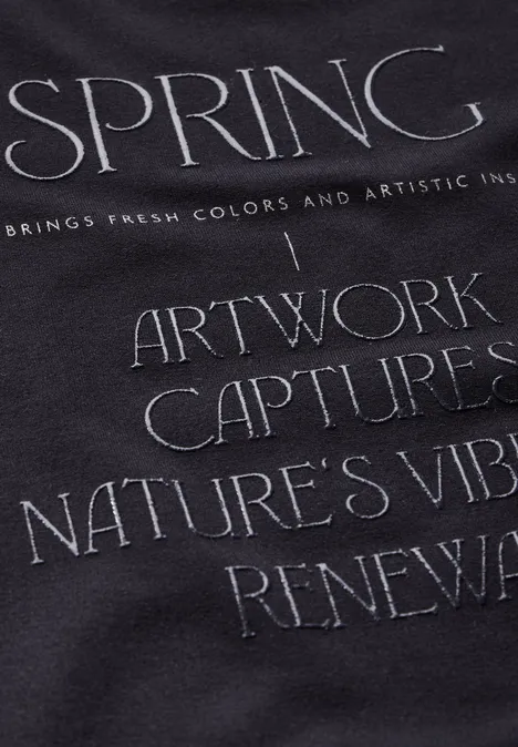 Shirt mit glänzendem Wording deep tint blue