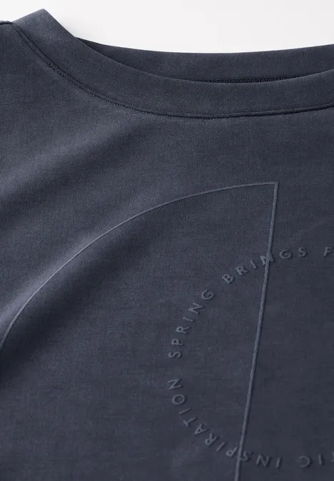 Silk-Look Shirt mit Print deep tint blue