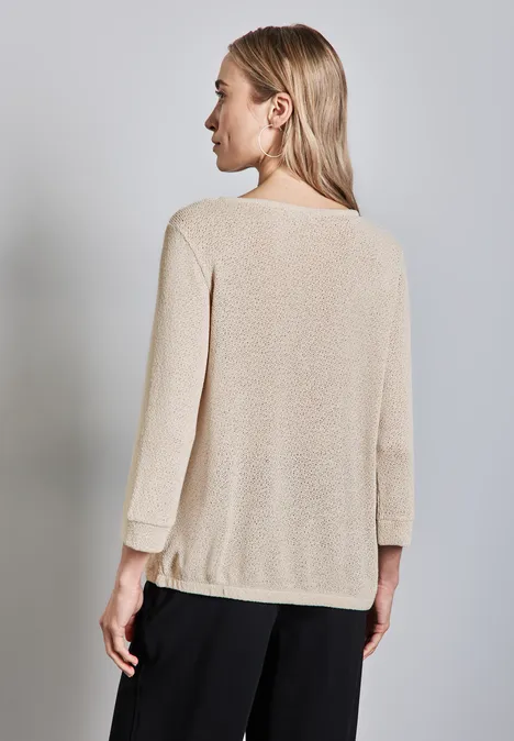 Strick-Look Shirt smooth sand beige