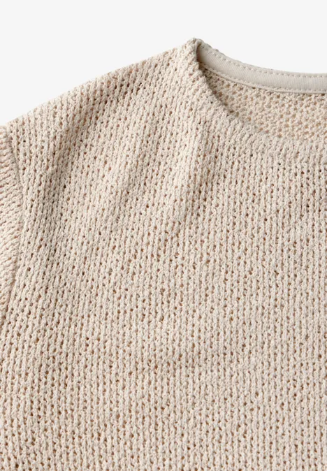 Strick-Look Shirt smooth sand beige