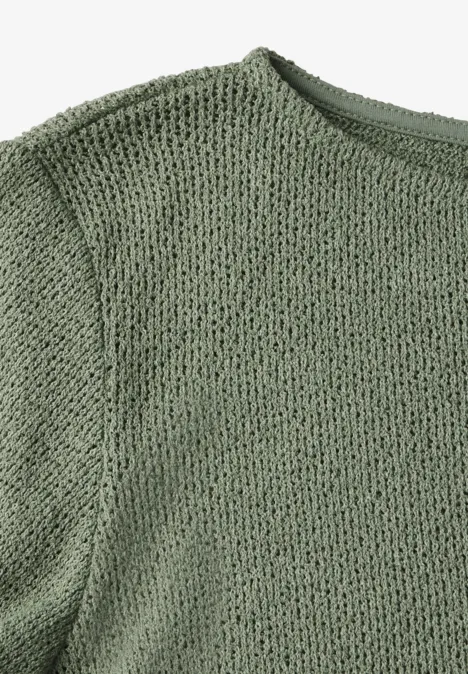 Strick-Look Shirt dry salvia green