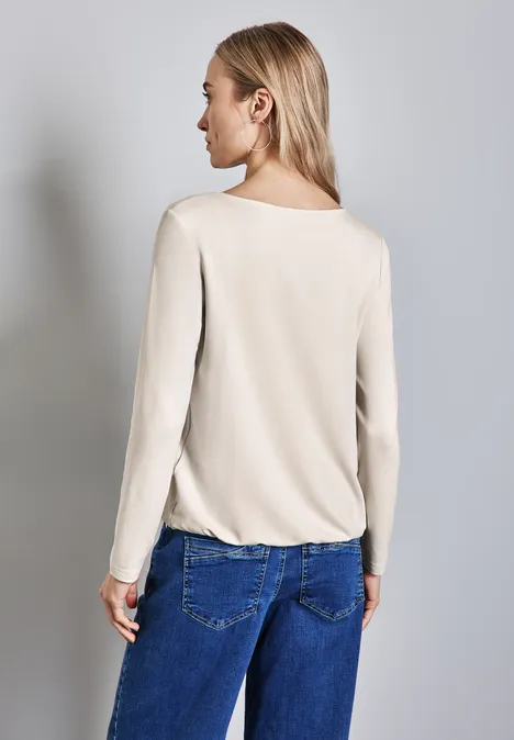 Shirt mit Ausschnitt-Detail smooth sand beige