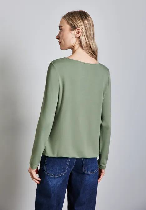 Shirt mit Ausschnitt-Detail dry salvia green