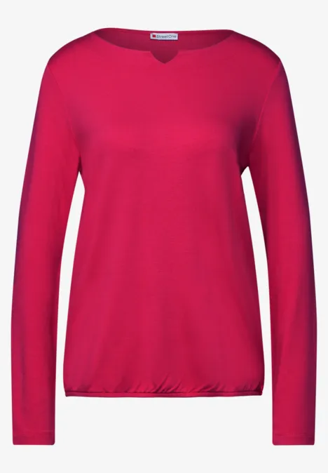 Shirt mit Ausschnitt-Detail power berry