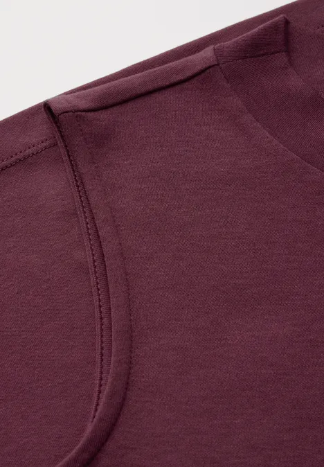 Basic top met col dark cherry red