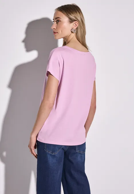 T-Shirt mit Folien Wording cherry blossom rose