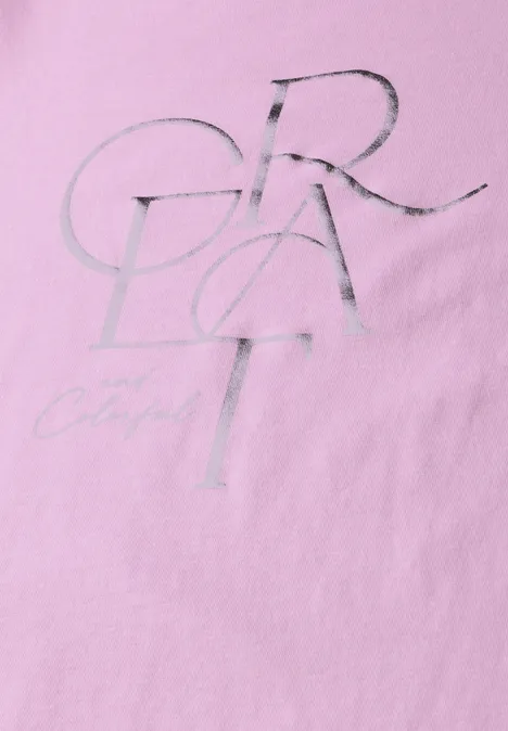 T-Shirt mit Folien Wording cherry blossom rose