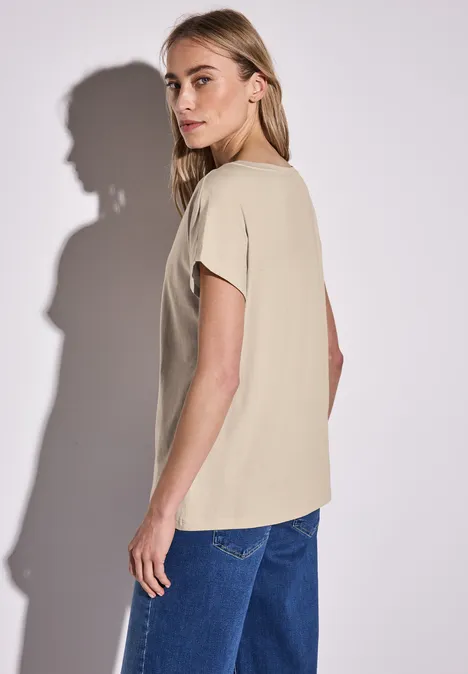 T-Shirt mit Folien Wording moonstone sand