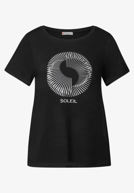T-Shirt mit Schmucksteinen Black