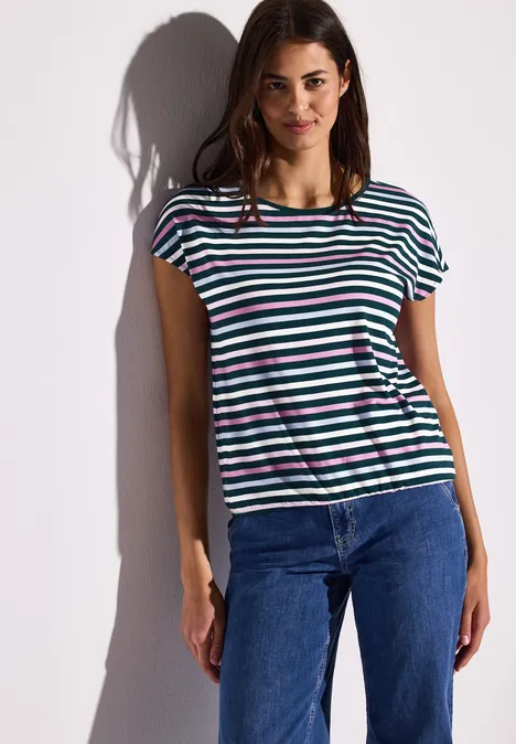 Gestreiftes T-Shirt dark garden green
