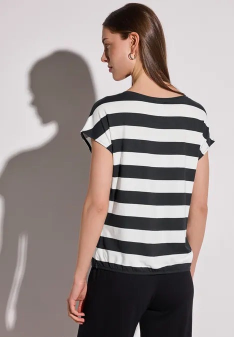 Gestreiftes T-Shirt Black