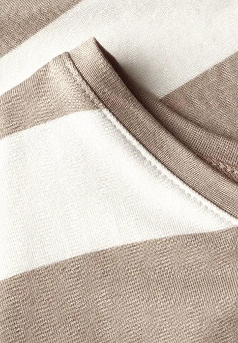 Gestreiftes T-Shirt dark moonstone sand