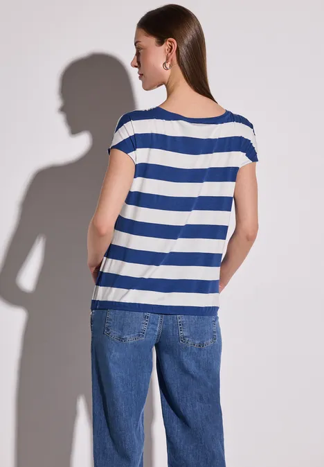 Gestreiftes T-Shirt dodger blue