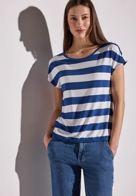 Gestreiftes T-Shirt dodger blue