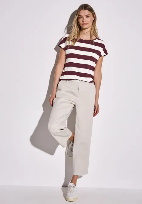 Gestreiftes T-Shirt dark cherry red