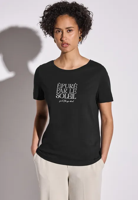 T-Shirt mit Wording Black