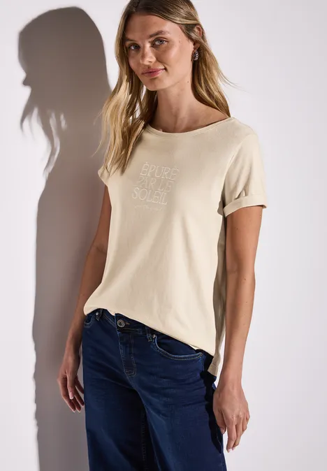 T-Shirt mit Wording moonstone sand