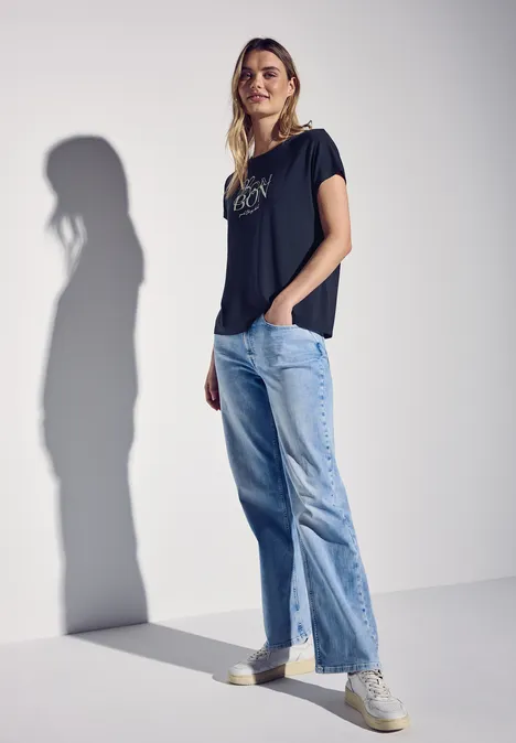 T-Shirt mit Wording deep blue