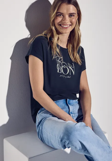 T-Shirt mit Wording deep blue